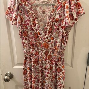 Knox Rose Red and Pink Floral Midi Dress